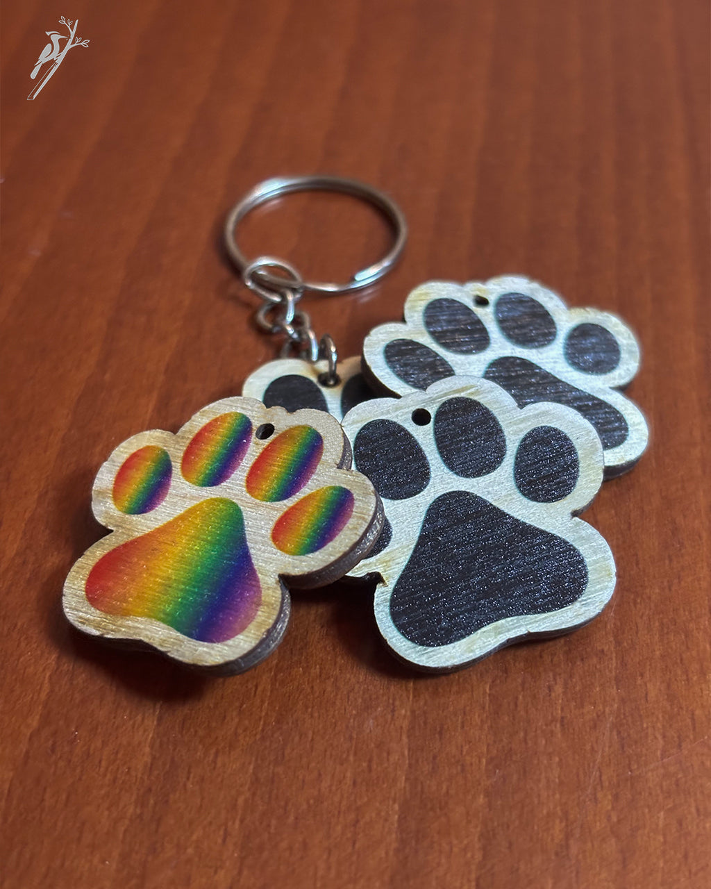 Dog paw - Wooden keychain