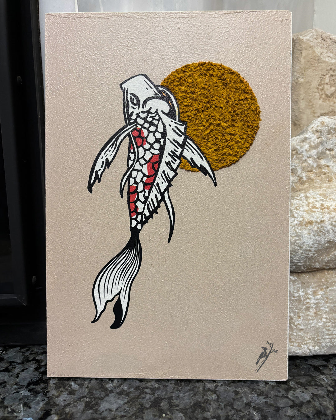 Koi Fish - Χειροποίητο πορτρέτο από χαρτοπολτό
